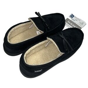 Isotoner Slippers Men's Size XXL 13-14 Memory Foam Microsuede Moccasin Black F13